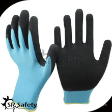 SRSAFETY 13g nylon shell latex foam coated agriculture work gloves